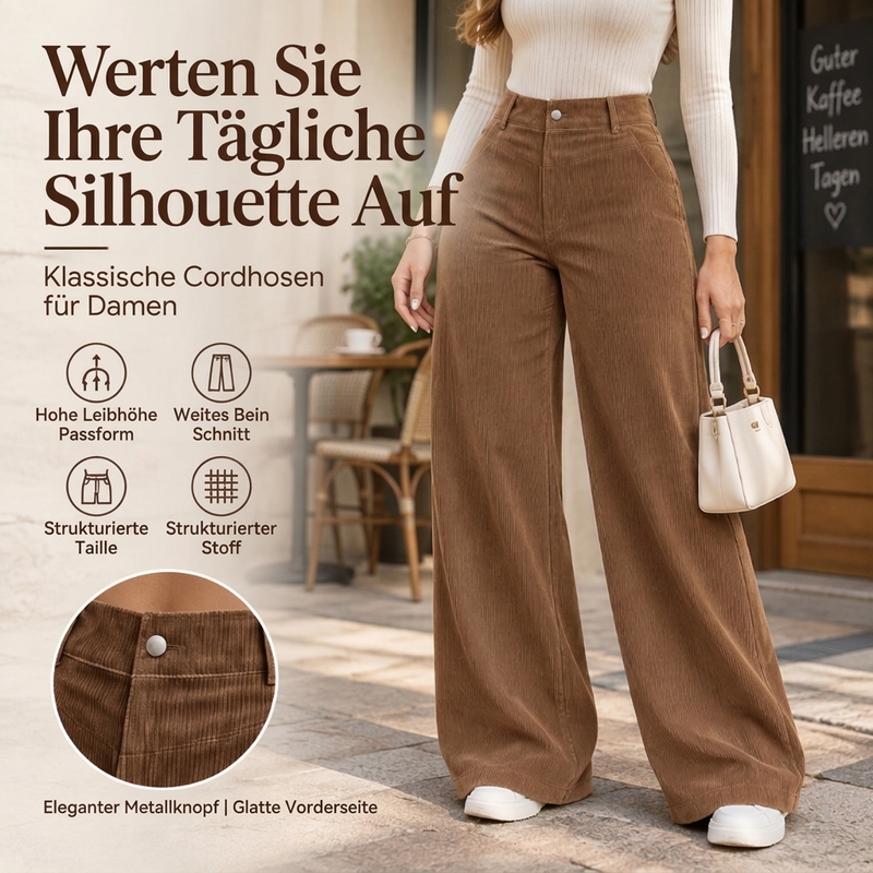 🛍️✨ Freizeit-Cordhose für Damen mit weitem Bein
