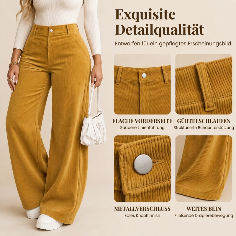 🛍️✨ Freizeit-Cordhose für Damen mit weitem Bein