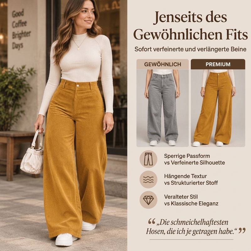 🛍️✨ Freizeit-Cordhose für Damen mit weitem Bein