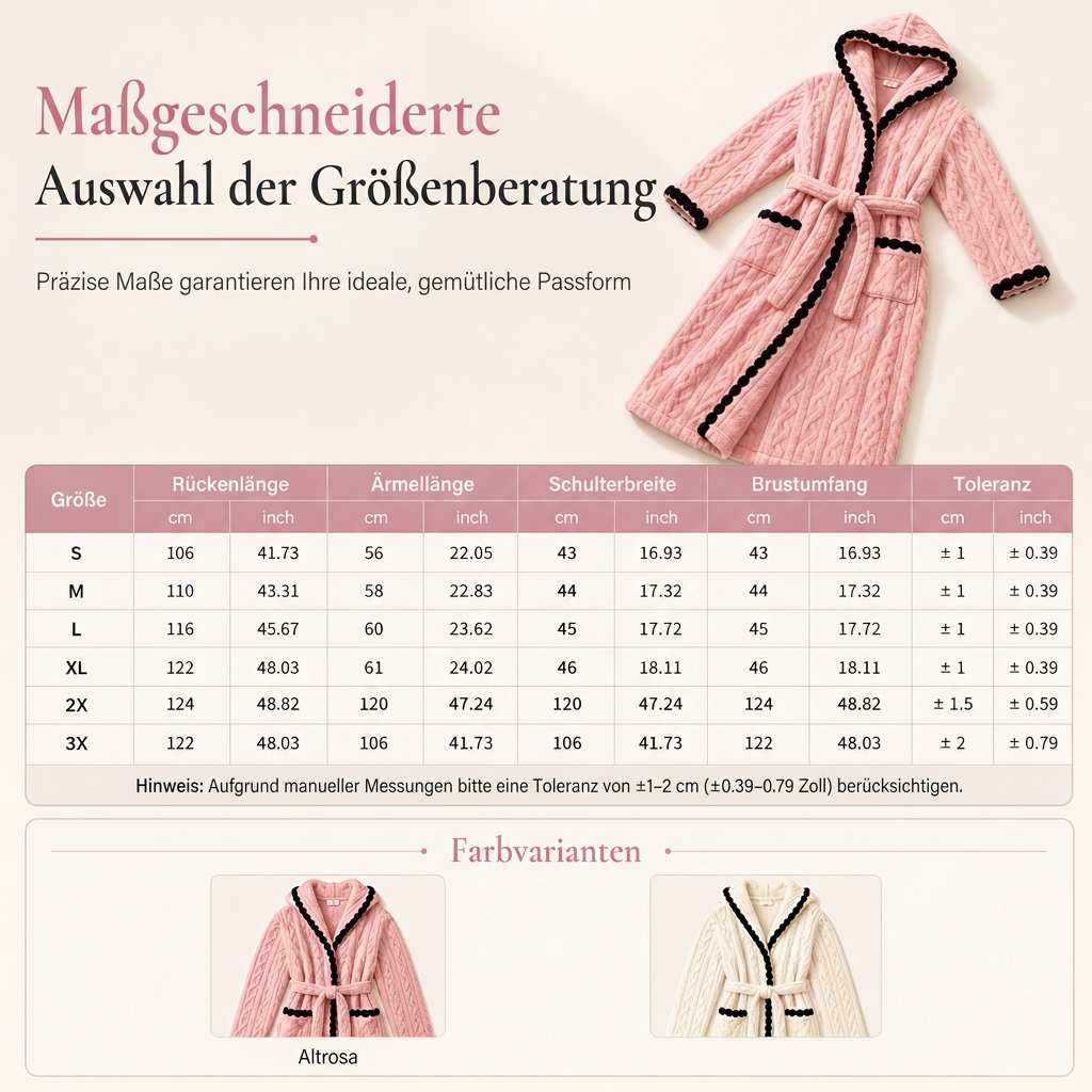 Dicker, langärmeliger Bademantel aus Strickplüsch
