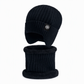 🥳 Winter Strick-Beanie für Herren mit integriertem Halstuch und Ohrenklappen, dickes gefüttertes Gewebe, große Kälte-Schutzmütze