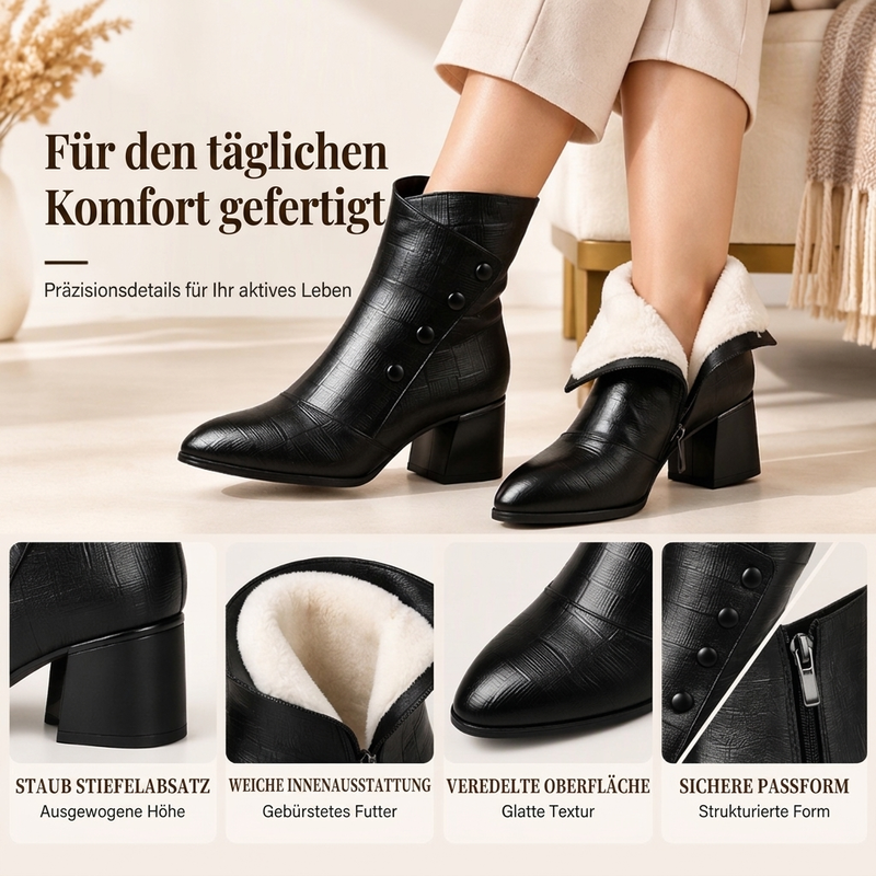 Damen Stiefeletten aus weichem PU-Leder
