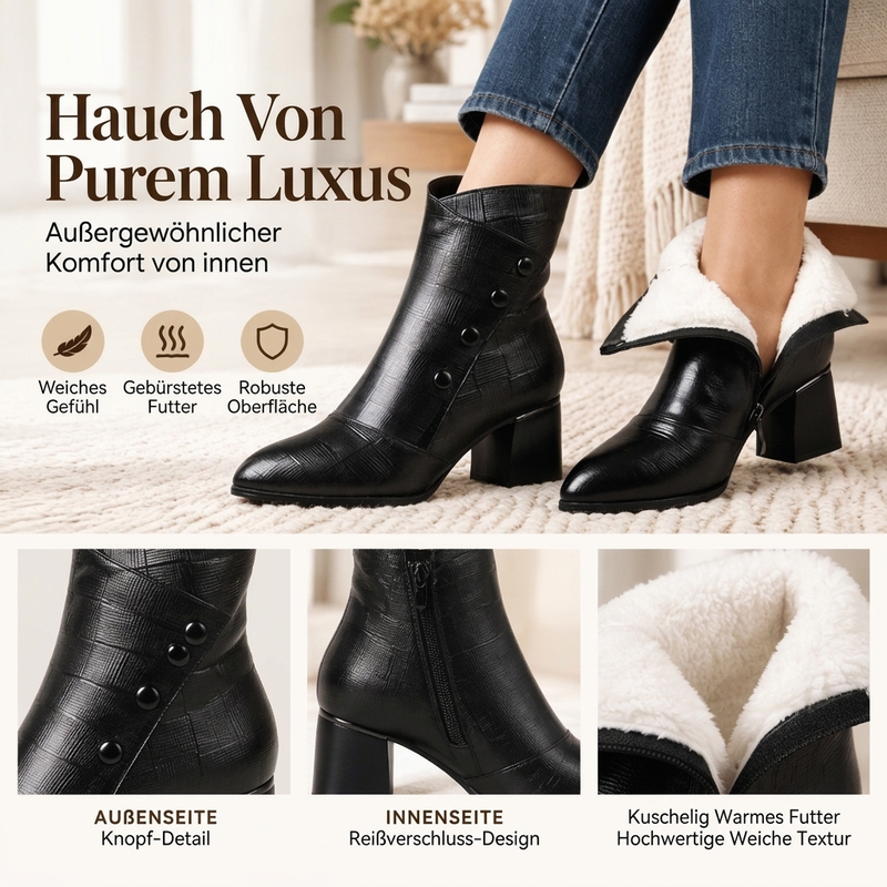 Damen Stiefeletten aus weichem PU-Leder