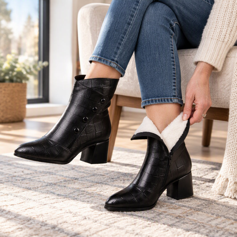 Damen Stiefeletten aus weichem PU-Leder