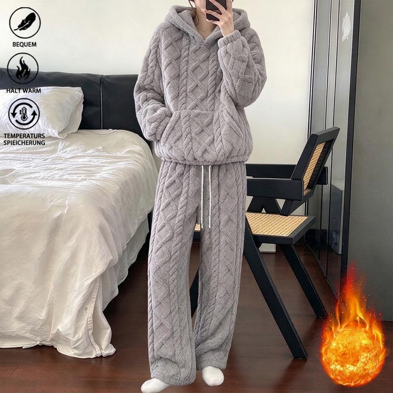 ✨Damen Flauschiger Loungewear 2-teiliges Set mit Hoodie und Hose