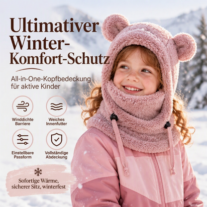 🎅🌲3-in-1 Kinder Wintermütze mit Bärenohren (Mütze, Schal & Gesichtsmaske)🎁