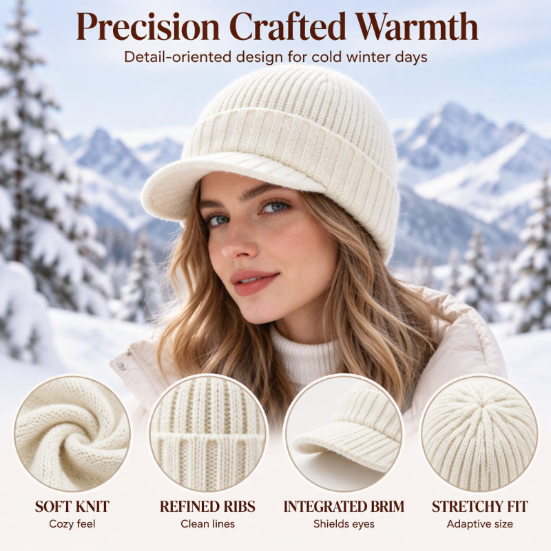 Unisex Warm Strickmütze mit Schirm