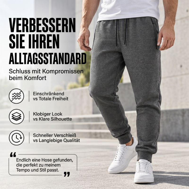 Warme Jogginghosen für Herren mit Reißverschlusstaschen