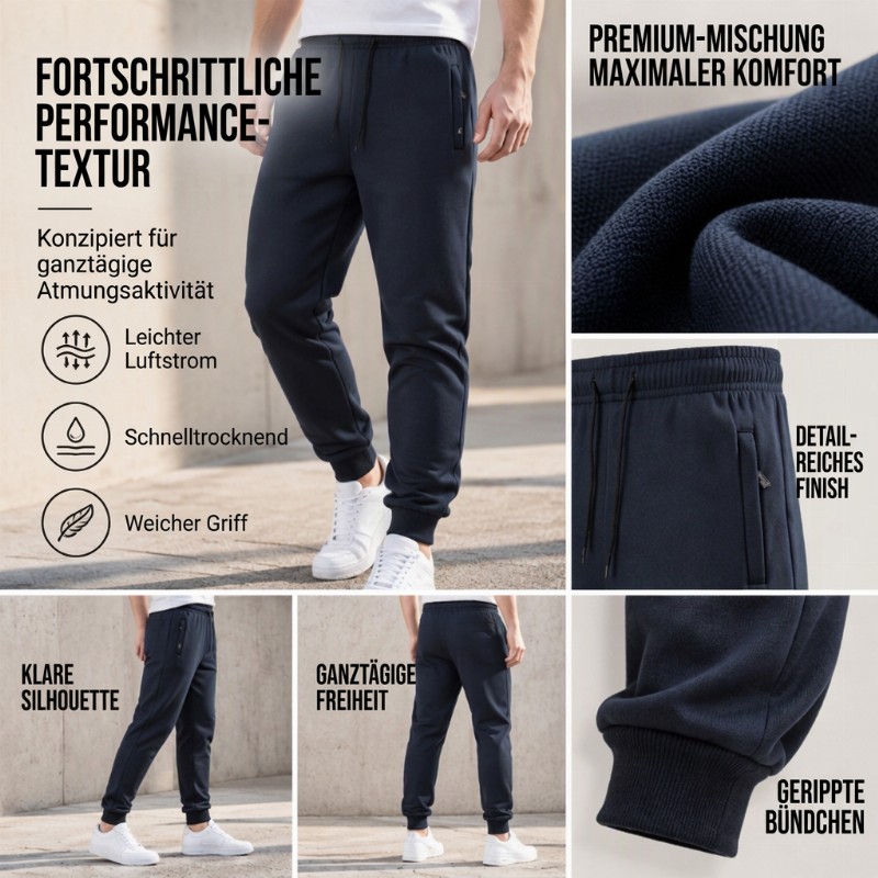 Warme Jogginghosen für Herren mit Reißverschlusstaschen