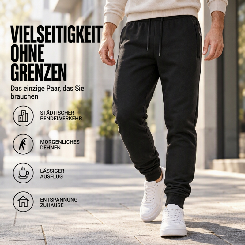 Warme Jogginghosen für Herren mit Reißverschlusstaschen