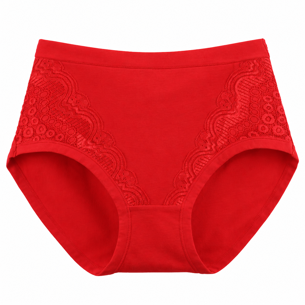Bequeme High-Waist Baumwoll-Slips für Damen mit sanfter Formung & Spitze