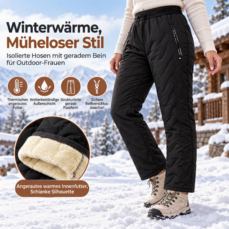 Warme Winterhosen für Damen mit dickem Plüschfutter