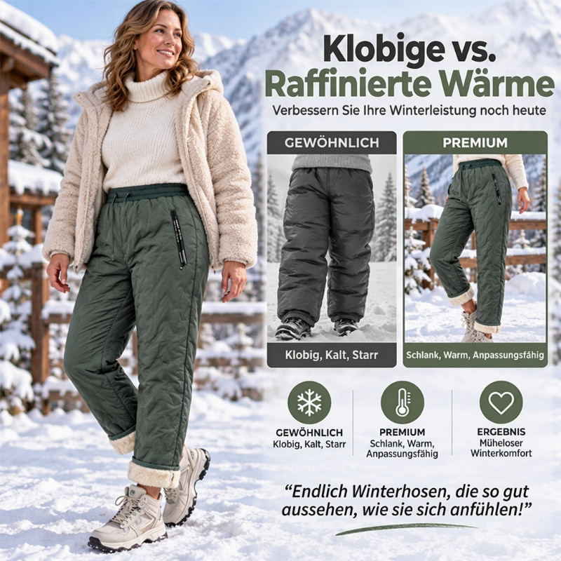 Warme Winterhosen für Damen mit dickem Plüschfutter