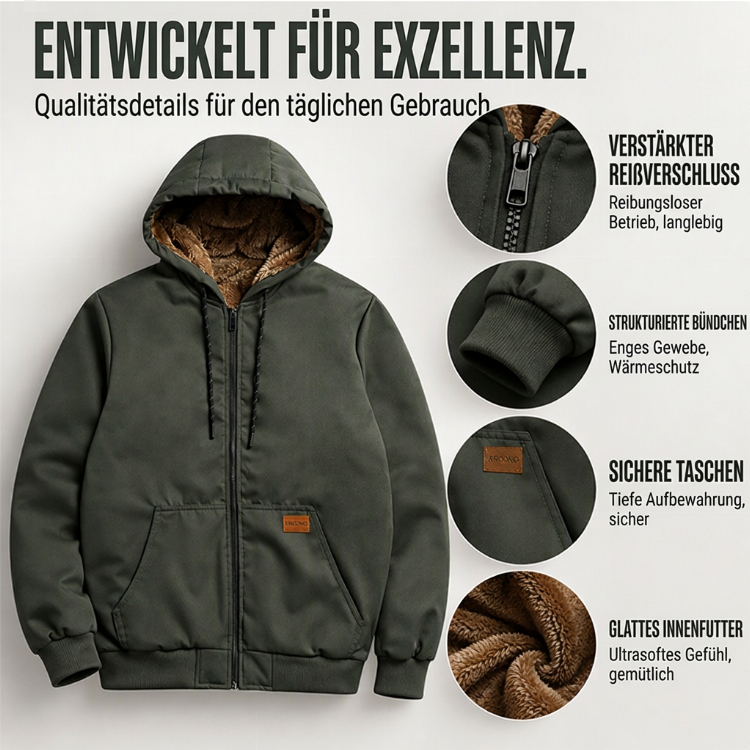 Herren-Freizeit-Winterjacke mit Kapuze und Wärmefunktion