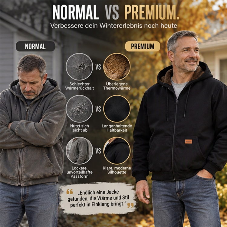 Herren-Freizeit-Winterjacke mit Kapuze und Wärmefunktion