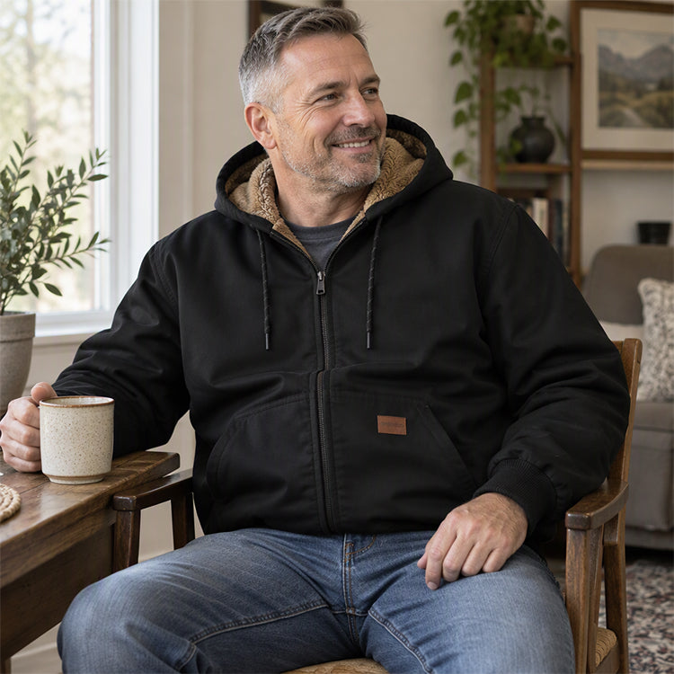 Herren-Freizeit-Winterjacke mit Kapuze und Wärmefunktion