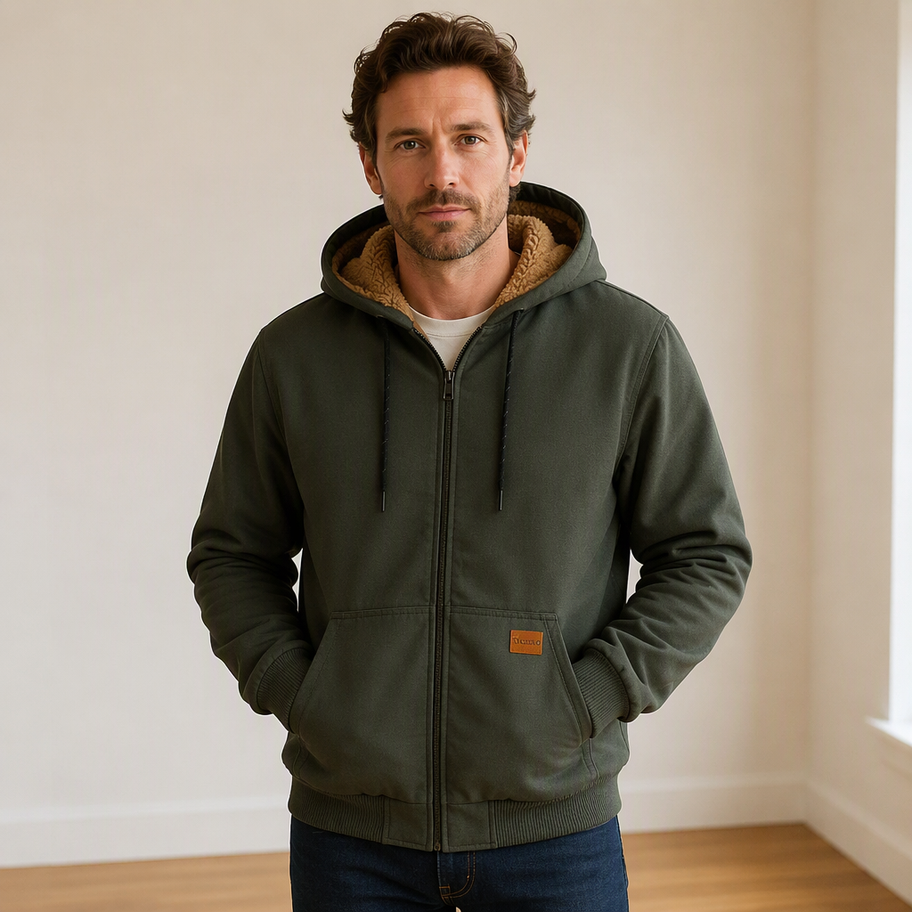 Herren-Freizeit-Winterjacke mit Kapuze und Wärmefunktion