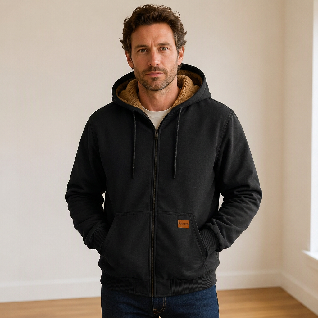 Herren-Freizeit-Winterjacke mit Kapuze und Wärmefunktion