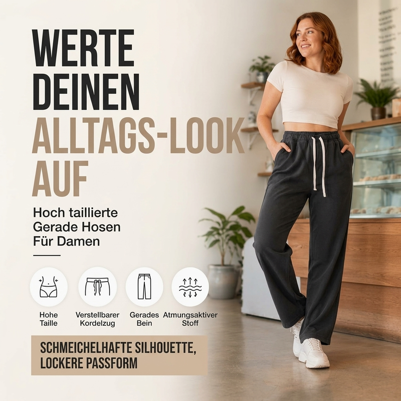 Wärmegefütterte geradbeinige Denim-Jeans für Damen
