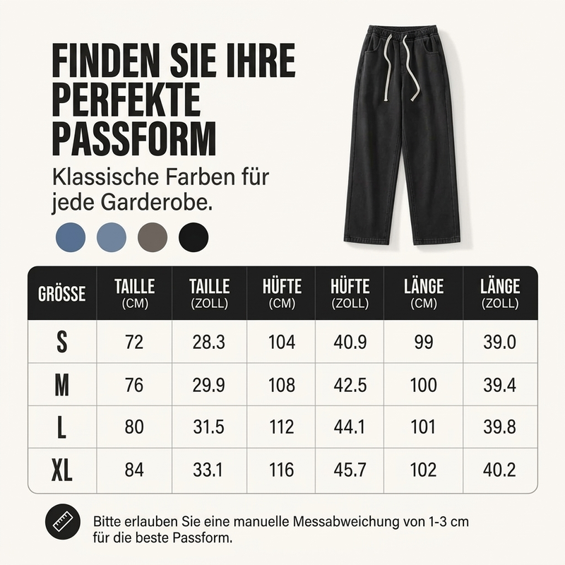 Wärmegefütterte geradbeinige Denim-Jeans für Damen