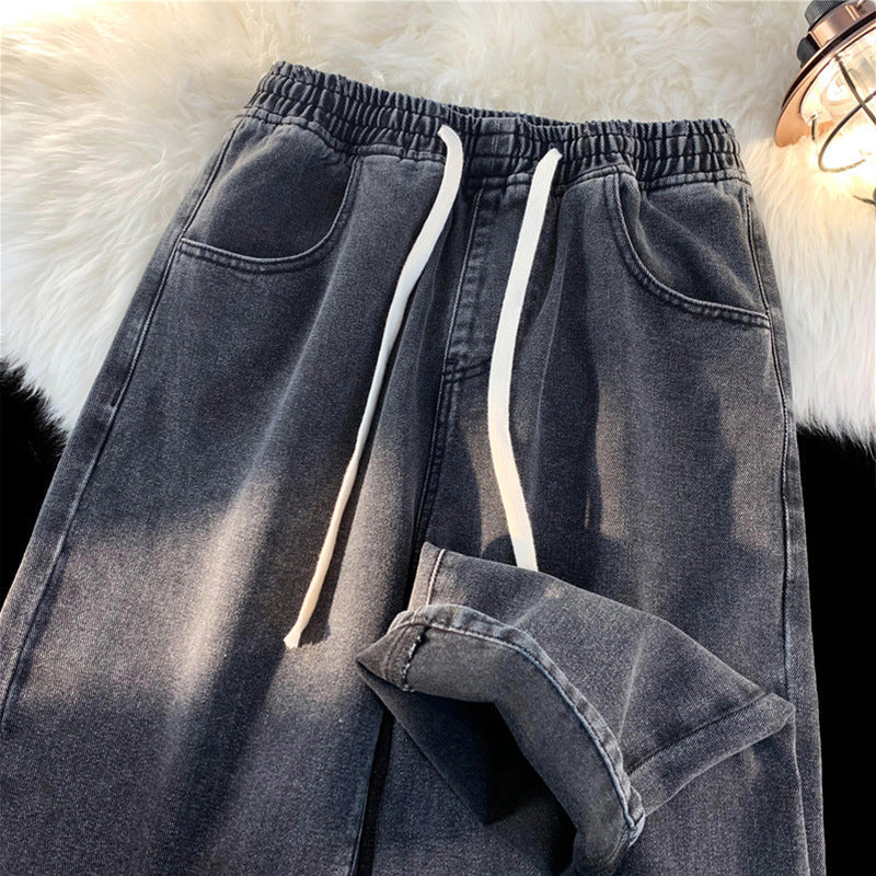 Wärmegefütterte geradbeinige Denim-Jeans für Damen