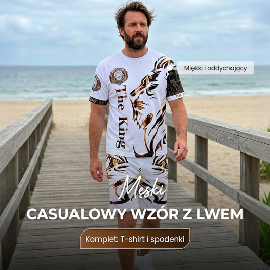 Męski zestaw 2-częściowy: luźna góra i spodenki