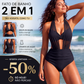 ✨👙 Damskie bikini z wysokim stanem, modelującym brzuch i eleganckim dekoltem w kształcie litery V