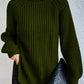 Wyprzedaż zimowa- Bawełniany sweter z wysokim dekoltem i rozciętymi rękawami